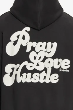 Hoodie<Dropsize Heavy Oversize Pray Love Hustle Hoodie Black