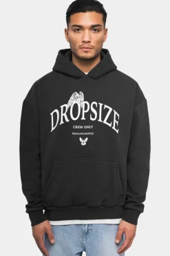Hoodie<Dropsize Heavy Oversize Pray Love Hustle Hoodie Washed Black