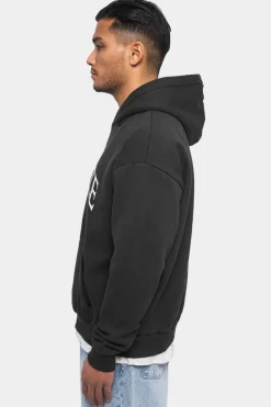 Hoodie<Dropsize Heavy Oversize Pray Love Hustle Hoodie Washed Black