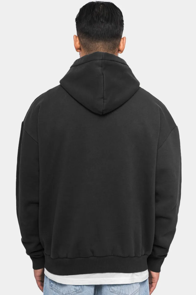 Hoodie<Dropsize Heavy Oversize Pray Love Hustle Hoodie Washed Black
