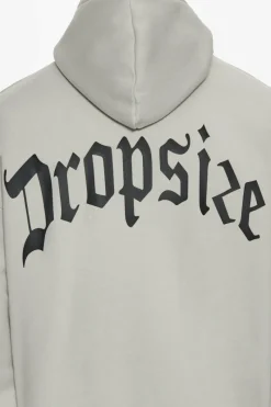 Hoodie<Dropsize Heavy Oversize Puffer Logo Backprint Hoodie Quite Grey