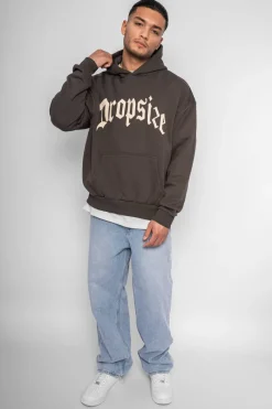 Hoodie<Dropsize Heavy Oversize Puffer Print Hoodie Grey
