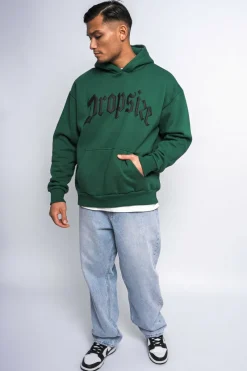 Hoodie<Dropsize Heavy Oversize Puffer Print Hoodie Washed Green