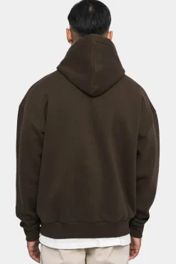 Hoodie<Dropsize Heavy Oversize Puffer Print Hoodie Chocolate Brown
