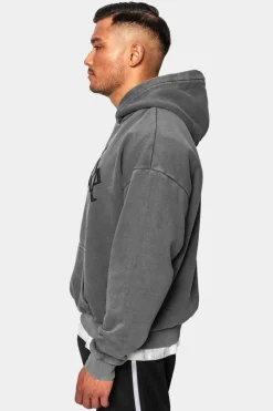 Hoodie<Dropsize Heavy Oversize Puffer Print Hoodie Washed Grey