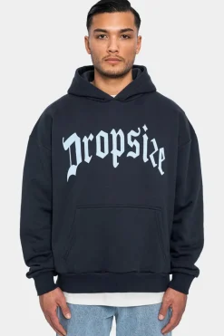 Hoodie<Dropsize Heavy Oversize Puffer Print Hoodie Dark Navy