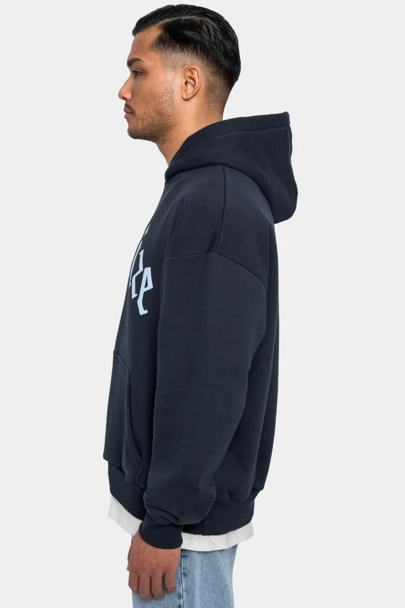 Hoodie<Dropsize Heavy Oversize Puffer Print Hoodie Dark Navy