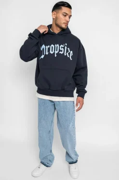 Hoodie<Dropsize Heavy Oversize Puffer Print Hoodie Dark Navy