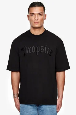 T-Shirt<Dropsize Heavy Oversize Puffer Print T-Shirt Black
