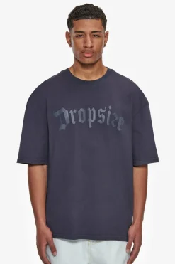 T-Shirt<Dropsize Heavy Oversize Puffer Print T-Shirt Washed Navy