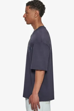 T-Shirt<Dropsize Heavy Oversize Puffer Print T-Shirt Washed Navy
