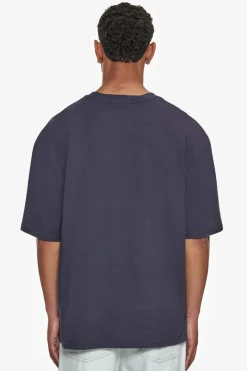 T-Shirt<Dropsize Heavy Oversize Puffer Print T-Shirt Washed Navy