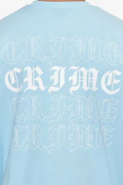 T-Shirt<Dropsize Heavy Oversize Quad Crime T-Shirt Baby Blue