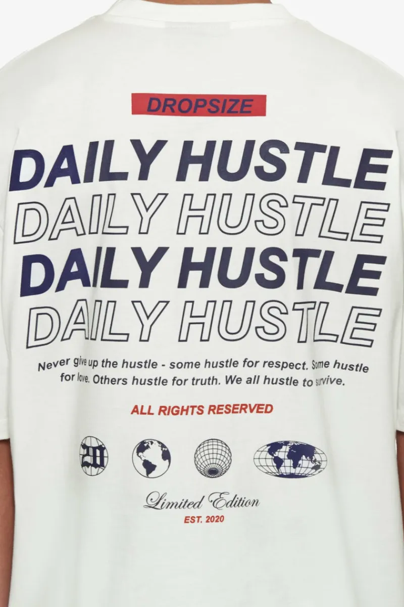 T-Shirt<Dropsize Heavy Oversize Quattro Hustle T-Shirt Cream