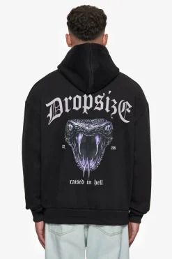 Hoodie<Dropsize Heavy Oversize Raised In Hell Hoodie Black