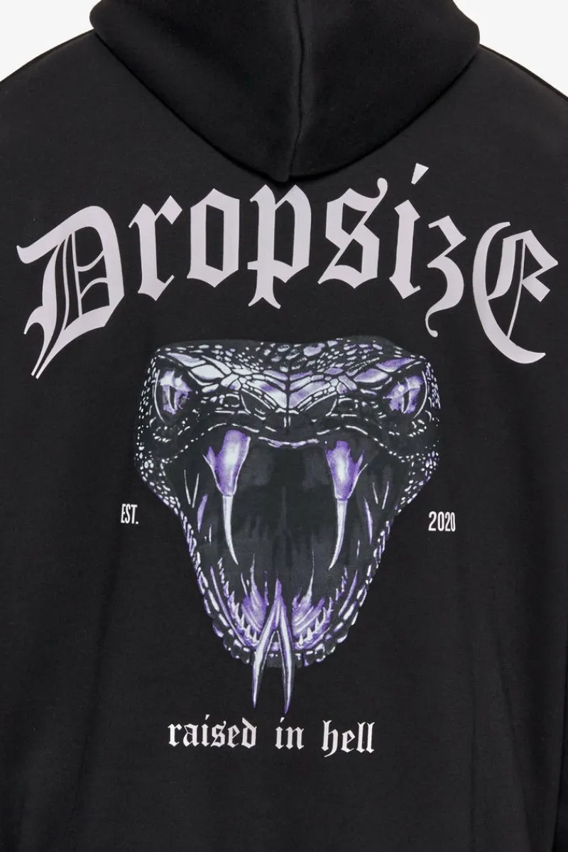 Hoodie<Dropsize Heavy Oversize Raised In Hell Hoodie Black