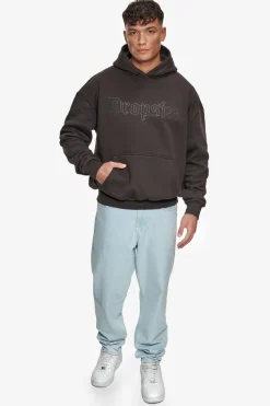 Hoodie<Dropsize Heavy Oversize Rhinestone Hoodie Washed Black