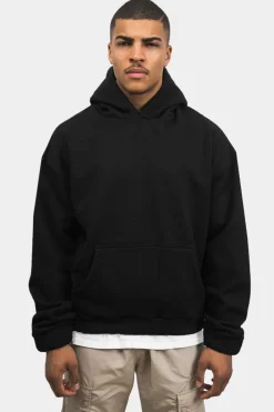 Hoodie<Dropsize Heavy Oversize Rubber Patch Hoodie Black