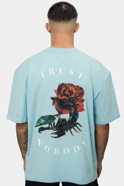 T-Shirt<Dropsize Heavy Oversize Scorpion Design T-Shirt Baby Blue