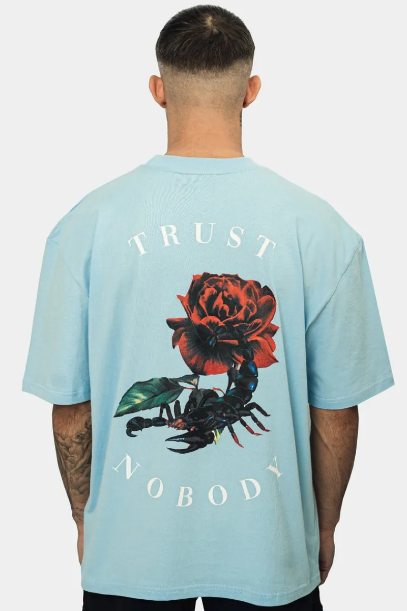 T-Shirt<Dropsize Heavy Oversize Scorpion Design T-Shirt Baby Blue