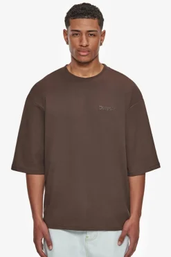 T-Shirt<Dropsize Heavy Oversize Silk Embo T-Shirt Chocolate Brown