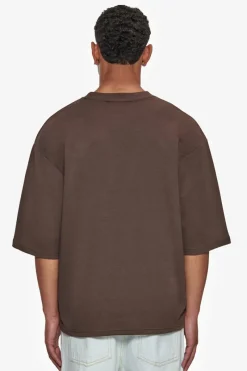 T-Shirt<Dropsize Heavy Oversize Silk Embo T-Shirt Chocolate Brown