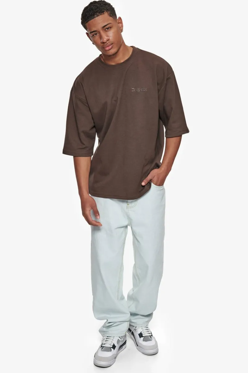 T-Shirt<Dropsize Heavy Oversize Silk Embo T-Shirt Chocolate Brown