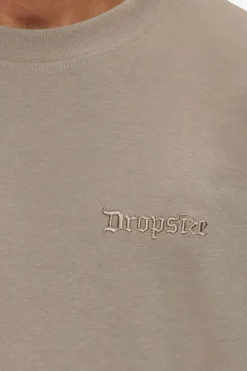 T-Shirt<Dropsize Heavy Oversize Silk Embo T-Shirt Simply Taupe