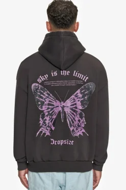 Hoodie<Dropsize Heavy Oversize Sky Is The Limit Hoodie Washed Black