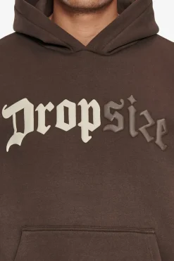Hoodie<Dropsize Heavy Oversize Split Logo Hoodie Chocolate Brown