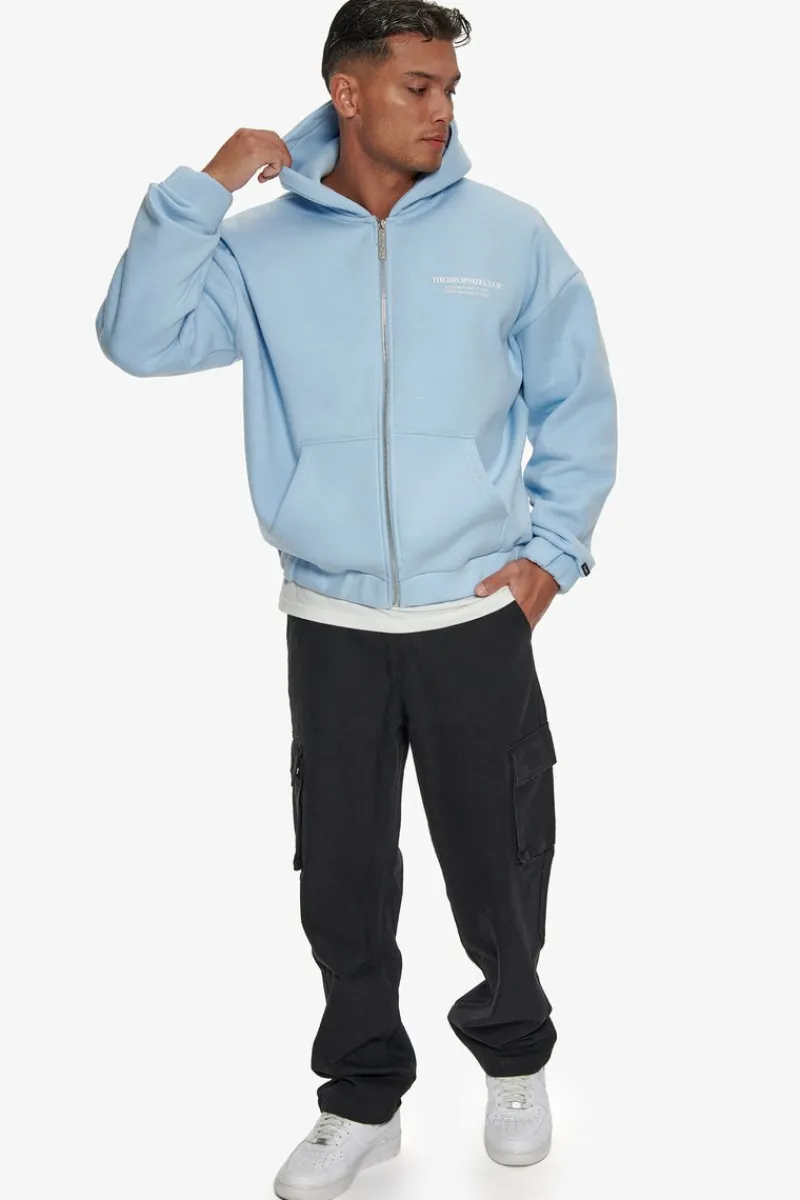 Zipper<Dropsize Heavy Oversize Tdc Zip-Hoodie Baby Blue