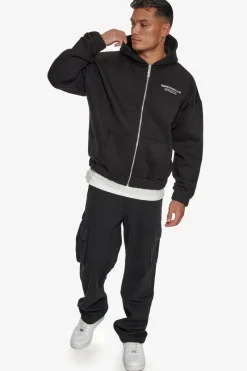 Zipper<Dropsize Heavy Oversize Tdc Zip-Hoodie Black