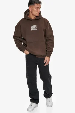 Hoodie<Dropsize Heavy Oversize Triple Logo Hoodie Chocolate Brown