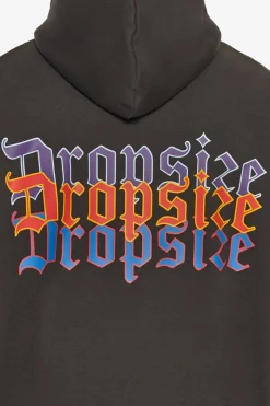 Zipper<Dropsize Heavy Oversize Triple Logo Zip-Hoodie Washed Black