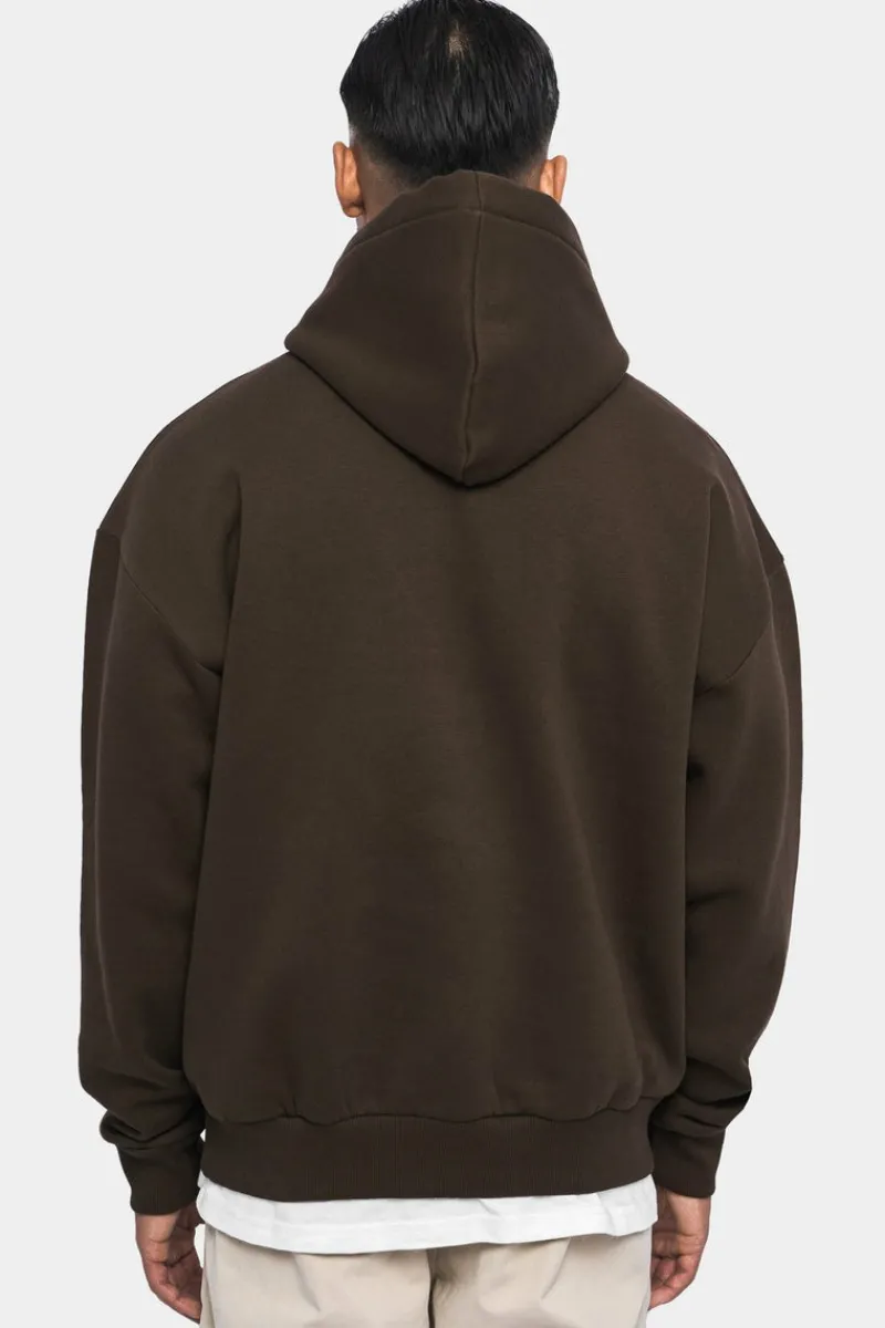 Hoodie<Dropsize Heavy Oversize V2 Puffer Print Hoodie Chocolate Brown