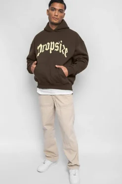 Hoodie<Dropsize Heavy Oversize V2 Puffer Print Hoodie Chocolate Brown