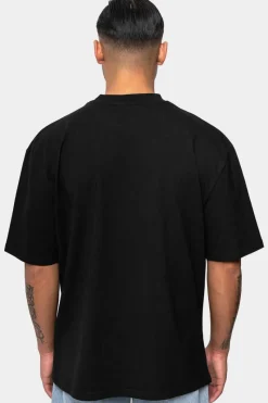 T-Shirt<Dropsize Heavy Oversize White Logo Puffer Print T-Shirt Black