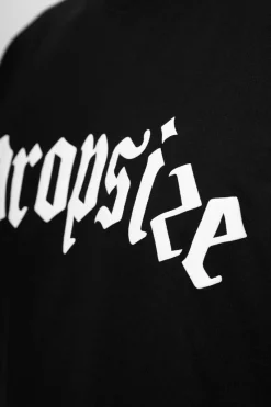 T-Shirt<Dropsize Heavy Oversize White Logo Puffer Print T-Shirt Black