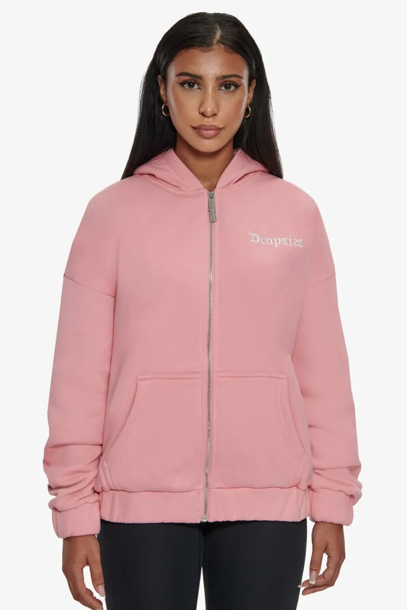 Frauen<Dropsize Heavy Oversize Zip Hoodie Pink