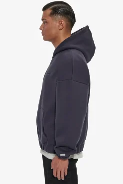 Zipper<Dropsize Heavy Oversize Zip Hoodie Washed Navy