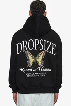 Hoodie<Dropsize Heavy Overzize Raised In Heaven Hoodie Black