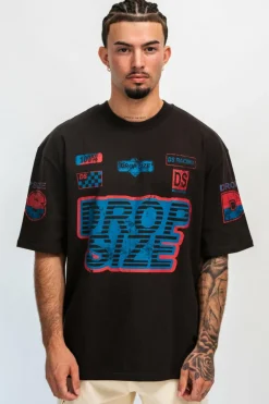 T-Shirt<Dropsize Heavy Racing T-Shirt Washed Black