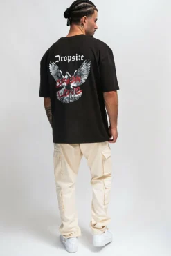 T-Shirt<Dropsize Heyvy Oversize Crew Dove T-Shirt Washed Black