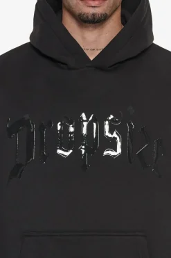 Hoodie<Dropsize Lack Print Logo Hoodie Black