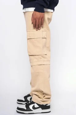 Cargos<Dropsize Loose Fit Cargo Jeans Cream White