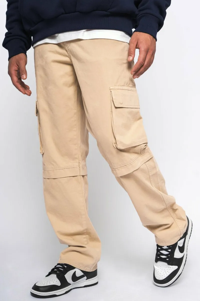 Cargos<Dropsize Loose Fit Cargo Jeans Cream White
