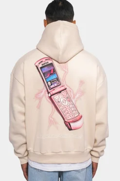 Hoodie<Dropsize Mobile Phone Design Hoodie Coconut Milk