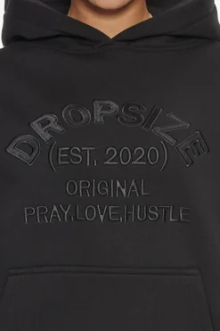 Frauen<Dropsize Pray Love Hustle Embo Hoodie Black