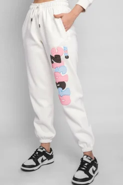 Frauen<Dropsize Puffer Print Mixed Colour Jogger Cream White