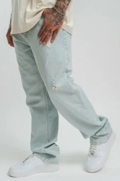 Jeans<Dropsize Ripped Loose Fit Jeans Light Blue